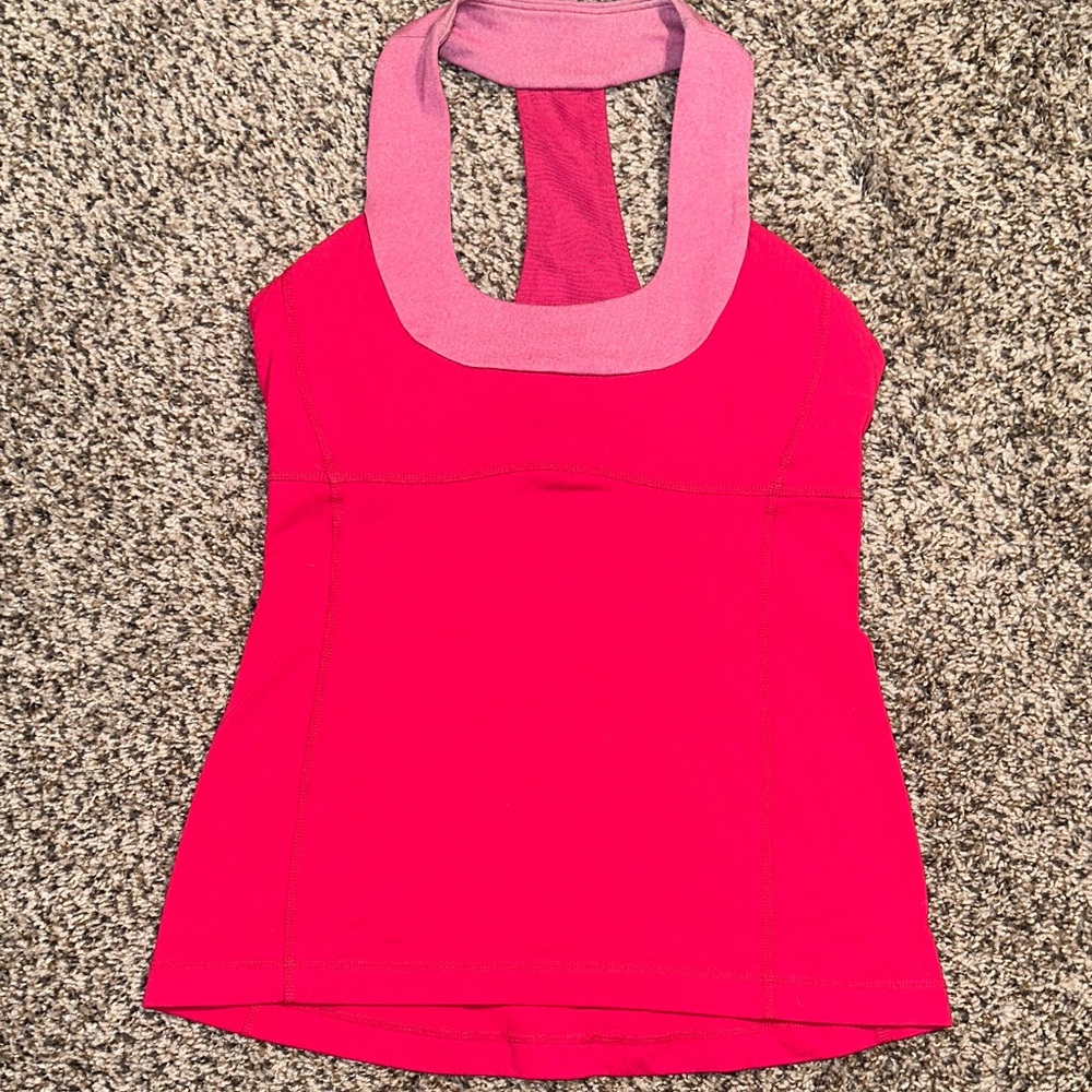 Lululemon Athletica Pink Tank with Built-In Bra
